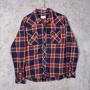 Tecovas Shirt Men L Pearl Snap Flannel Plaid Long Sleeve Western Cowboy Workwear